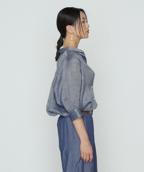 COMME CA PLATINUM / コムサ・プラチナ シャツ・ブラウス | ラミーシャンブレー シアーシャツ | 詳細6