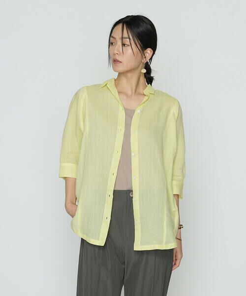 COMME CA PLATINUM / コムサ・プラチナ シャツ・ブラウス | ラミーシャンブレー シアーシャツ | 詳細9