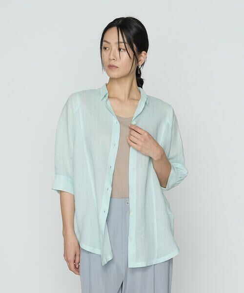 COMME CA PLATINUM / コムサ・プラチナ シャツ・ブラウス | ラミーシャンブレー シアーシャツ | 詳細13