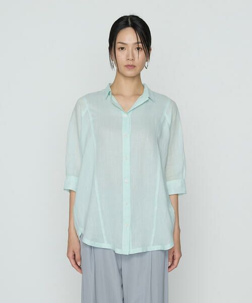 COMME CA PLATINUM / コムサ・プラチナ シャツ・ブラウス | ラミーシャンブレー シアーシャツ | 詳細14
