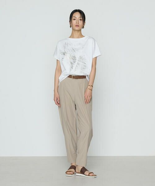 60／- プレーティング天竺 キレイめTシャツ プレーティング天竺 プリントTシャツ （Tシャツ）｜COMME CA