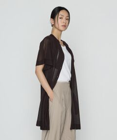 COMME CA PLATINUM / コムサ・プラチナ カーディガン・ボレロ | シャイニーシアーヤーン シアーロングカーデ