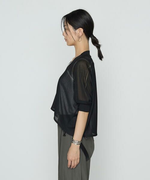 COMME CA PLATINUM / コムサ・プラチナ カーディガン・ボレロ | シャイニーシアーヤーン ドロストシアーショートカーデ | 詳細6