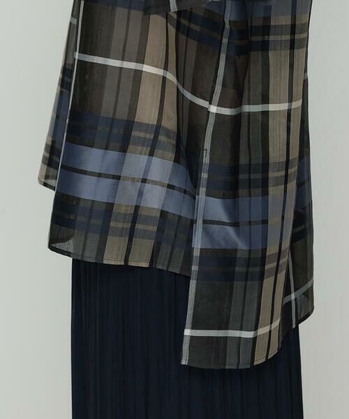 COMME CA PLATINUM / コムサ・プラチナ シャツ・ブラウス | シルクドビーチェックビックシルエット シャツ羽織 | 詳細21