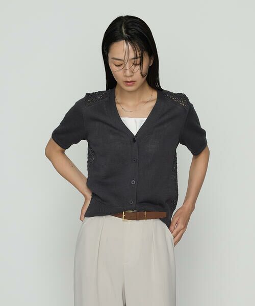 COMME CA PLATINUM / コムサ・プラチナ カーディガン・ボレロ | 擬麻コットン カーディガン | 詳細8