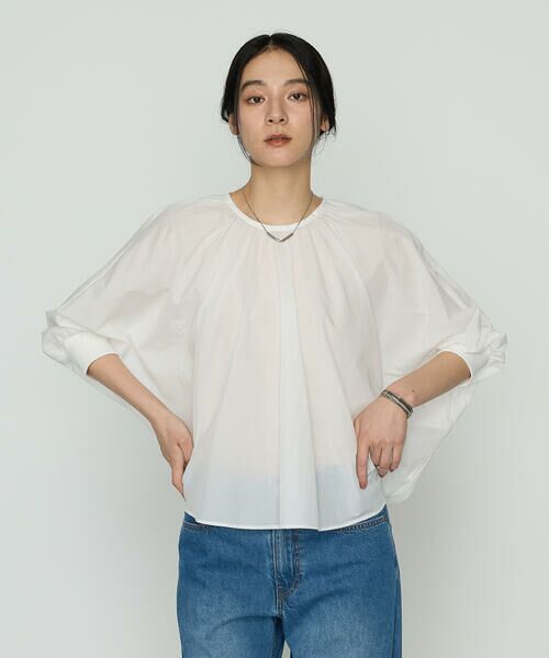 COMME CA PLATINUM / コムサ・プラチナ シャツ・ブラウス | 綿ナイロン ライトペーパータフタ ブラウス | 詳細3