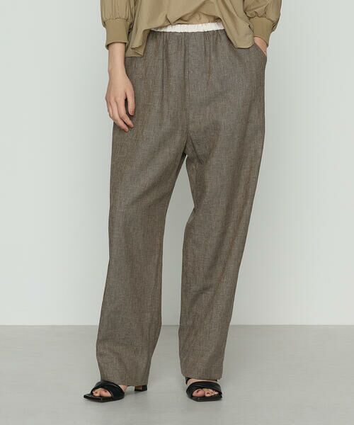 COMME CA PLATINUM / コムサ・プラチナ その他パンツ | リネンコットン パンツ(14:ブラウン)