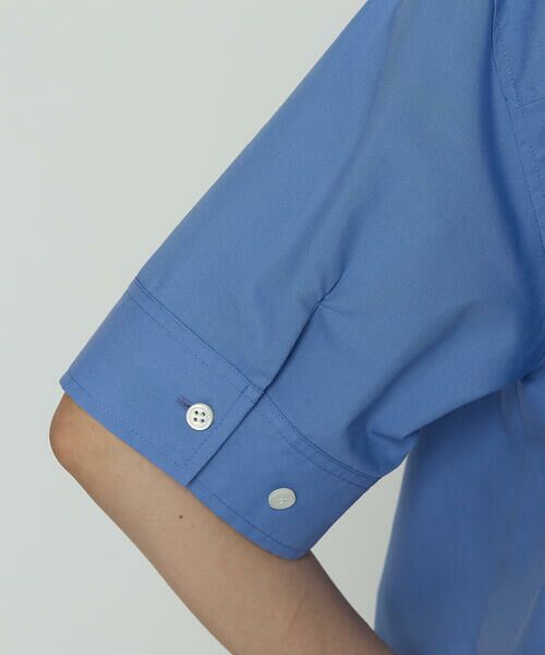 COMME CA PLATINUM / コムサ・プラチナ シャツ・ブラウス | コットンキュプラストライプ／バルキーオックスフォード 半袖クロップドシャツ | 詳細8