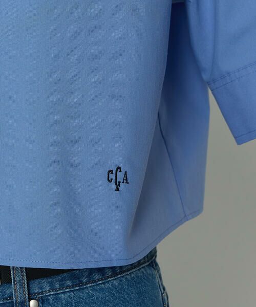 COMME CA PLATINUM / コムサ・プラチナ シャツ・ブラウス | コットンキュプラストライプ／バルキーオックスフォード 半袖クロップドシャツ | 詳細9