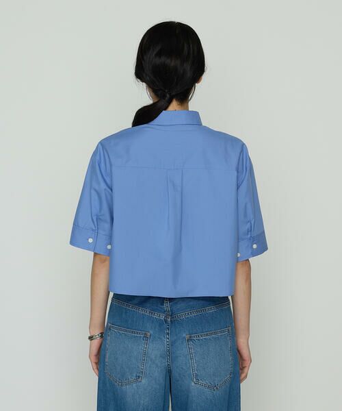 COMME CA PLATINUM / コムサ・プラチナ シャツ・ブラウス | コットンキュプラストライプ／バルキーオックスフォード 半袖クロップドシャツ | 詳細5