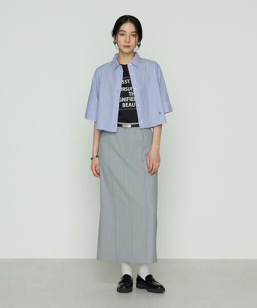 COMME CA PLATINUM / コムサ・プラチナ シャツ・ブラウス | コットンキュプラストライプ／バルキーオックスフォード 半袖クロップドシャツ | 詳細15