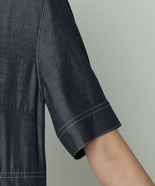 COMME CA PLATINUM / コムサ・プラチナ ロング・マキシ丈ワンピース | オトナシャンブレー 切替アシメワンピース | 詳細8