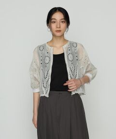 COMME CA PLATINUM / コムサ・プラチナ ブルゾン | エンブロイダリー ラミー刺繍ブルゾン