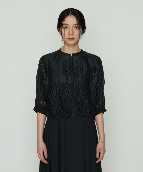 COMME CA PLATINUM / コムサ・プラチナ ブルゾン | エンブロイダリー ラミー刺繍ブルゾン | 詳細9