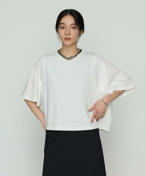 COMME CA PLATINUM / コムサ・プラチナ Tシャツ | プレーティング天竺 テントライン プルオーバー(01:ホワイト)