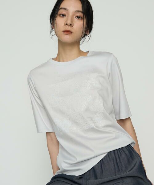 COMME CA PLATINUM / コムサ・プラチナ Tシャツ | プレーティング天竺 星柄Tシャツ | 詳細5