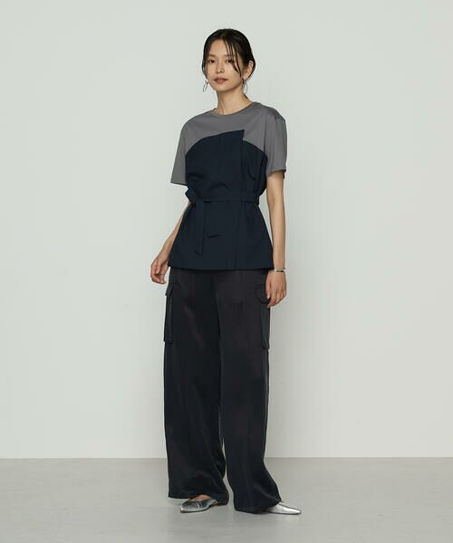 COMME CA PLATINUM / コムサ・プラチナ カットソー | コンパクトクールローレル天竺 ビスチェレイヤード風カットソー | 詳細13