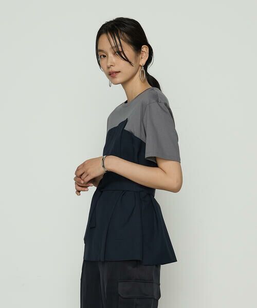 COMME CA PLATINUM / コムサ・プラチナ カットソー | コンパクトクールローレル天竺 ビスチェレイヤード風カットソー | 詳細14