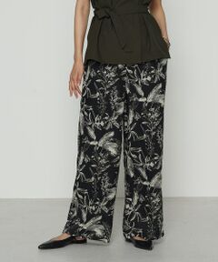 COMME CA PLATINUM / コムサ・プラチナ その他パンツ | 麻調ポリエステル ボタニカルプリントパンツ