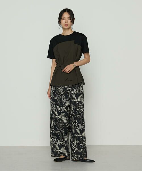 COMME CA PLATINUM / コムサ・プラチナ その他パンツ | 麻調ポリエステル ボタニカルプリントパンツ | 詳細2