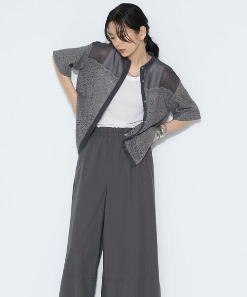 COMME CA PLATINUM / コムサ・プラチナ シャツ・ブラウス | リネンコードレース シャツブラウス | 詳細5