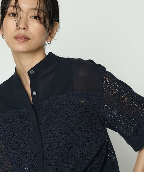 COMME CA PLATINUM / コムサ・プラチナ シャツ・ブラウス | リネンコードレース シャツブラウス | 詳細21