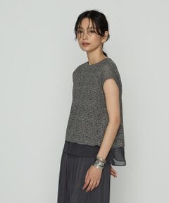 COMME CA PLATINUM / コムサ・プラチナ シャツ・ブラウス | リネンコードレース レイヤード風ブラウス