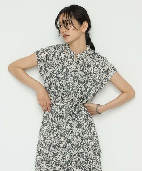 COMME CA PLATINUM / コムサ・プラチナ ロング・マキシ丈ワンピース | キュプラコットンフラワープリント ドレス | 詳細5