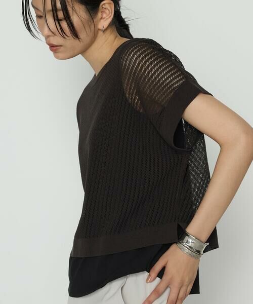 COMME CA PLATINUM / コムサ・プラチナ その他トップス | 透かし編みレース柄 レイヤードニット | 詳細3