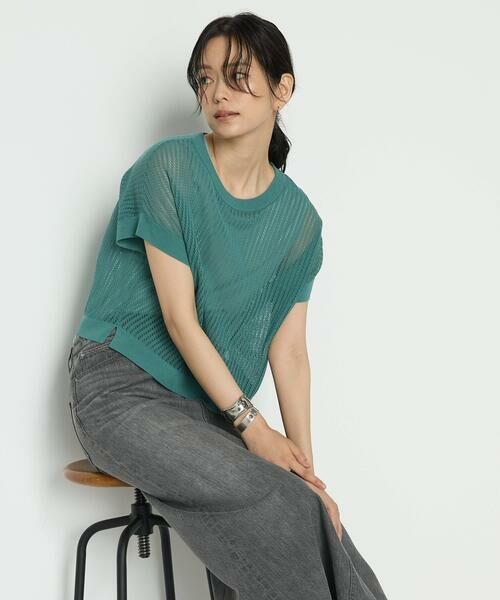 COMME CA PLATINUM / コムサ・プラチナ その他トップス | 透かし編みレース柄 レイヤードニット | 詳細20