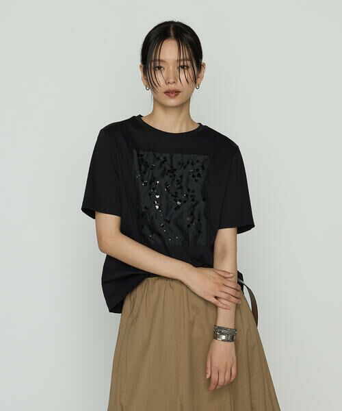 COMME CA PLATINUM / コムサ・プラチナ Tシャツ | シルキースムース Tシャツ(05:ブラック)