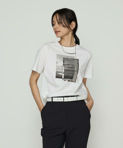COMME CA PLATINUM / コムサ・プラチナ Tシャツ | スーピマコットンポンチ フォトTシャツ | 詳細4