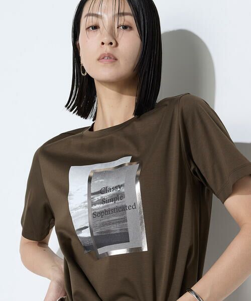 COMME CA PLATINUM / コムサ・プラチナ Tシャツ | スーピマコットンポンチ フォトTシャツ | 詳細23