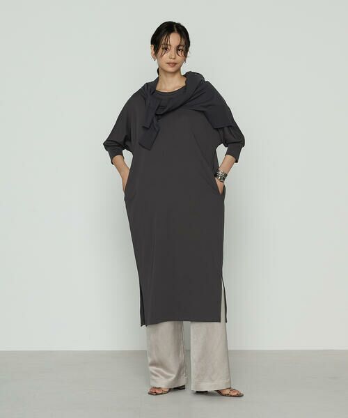 COMME CA PLATINUM / コムサ・プラチナ ロング・マキシ丈ワンピース | コンパクトベアフライス カットソーワンピース | 詳細7