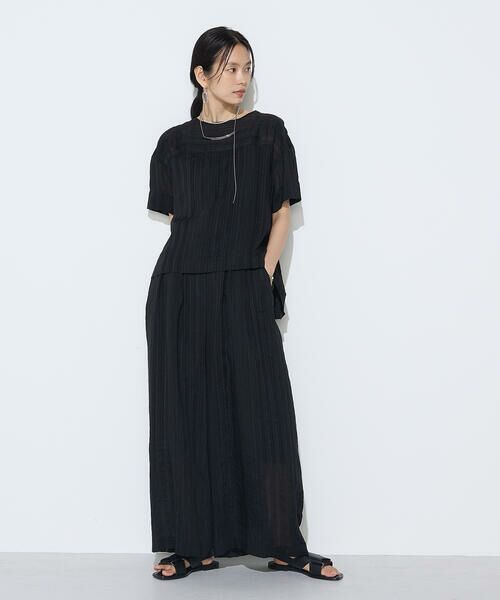 COMME CA PLATINUM / コムサ・プラチナ カットソー | ジャカードボーダー ゆったりプルオーバー | 詳細2