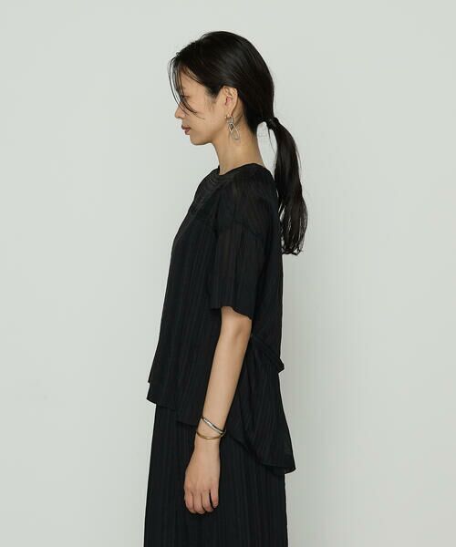 COMME CA PLATINUM / コムサ・プラチナ カットソー | ジャカードボーダー ゆったりプルオーバー | 詳細6