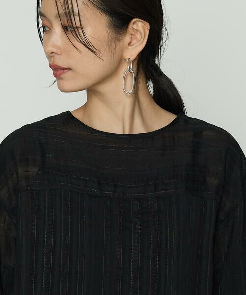 COMME CA PLATINUM / コムサ・プラチナ カットソー | ジャカードボーダー ゆったりプルオーバー | 詳細8