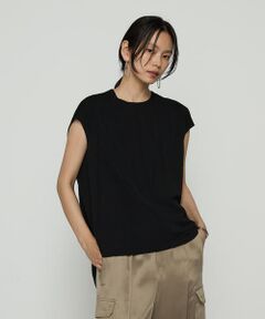 COMME CA PLATINUM / コムサ・プラチナ カットソー | ハイテンションポンチライト フレンチスリーブロングプルオーバー