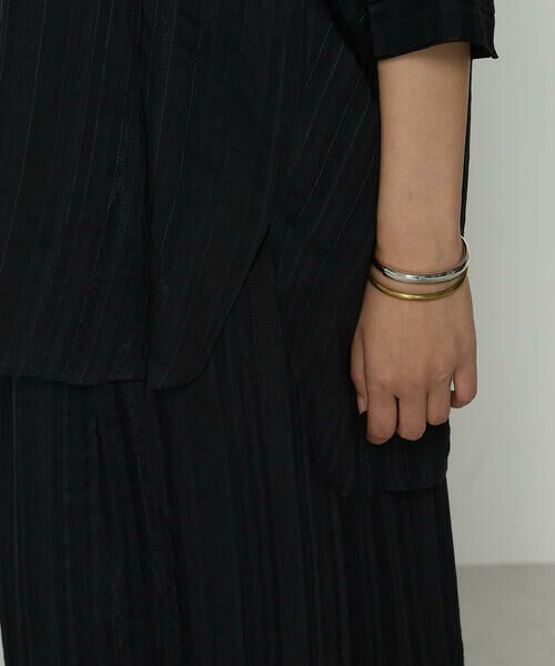 COMME CA PLATINUM / コムサ・プラチナ シャツ・ブラウス | ジャカードボーダー 身幅たっぷりシャツ | 詳細12