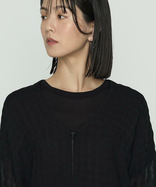 COMME CA PLATINUM / コムサ・プラチナ ブルゾン | チェック柄カラミ ショートブルゾン | 詳細8