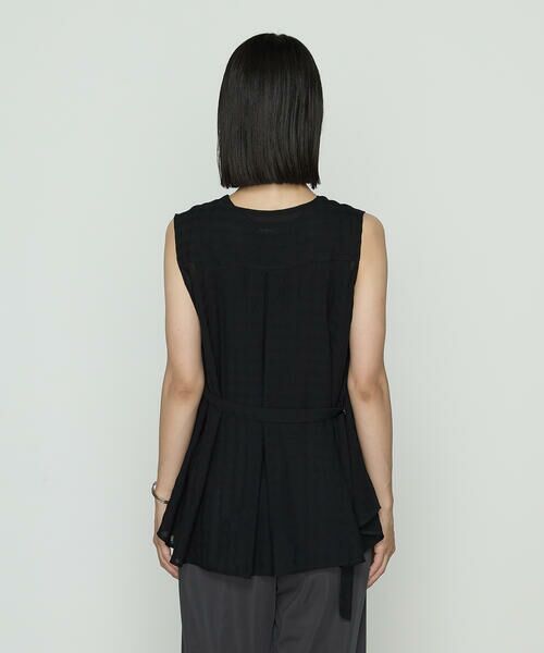 COMME CA PLATINUM / コムサ・プラチナ ベスト | チェック柄カラミ ジレ | 詳細6