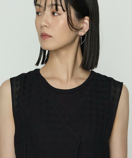 COMME CA PLATINUM / コムサ・プラチナ ベスト | チェック柄カラミ ジレ | 詳細7