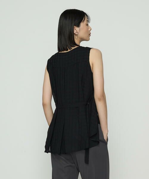 COMME CA PLATINUM / コムサ・プラチナ ベスト | チェック柄カラミ ジレ | 詳細2