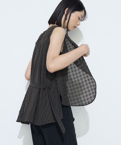 COMME CA PLATINUM / コムサ・プラチナ ベスト | チェック柄カラミ ジレ | 詳細21