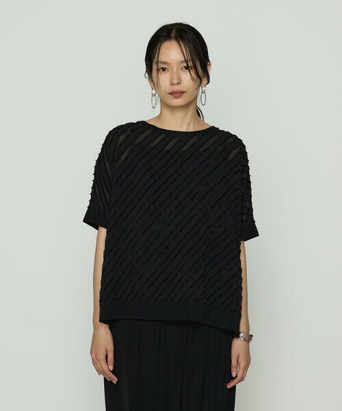 COMME CA PLATINUM / コムサ・プラチナ カットソー | バイアス柄カットジャカード バイアス柄プルオーバー | 詳細4