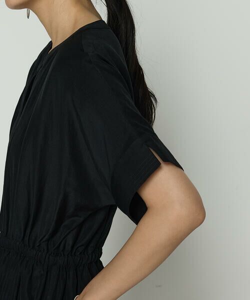 COMME CA PLATINUM / コムサ・プラチナ ロング・マキシ丈ワンピース | アセテートリネンタッサー ヘンリーネックワンピース | 詳細13