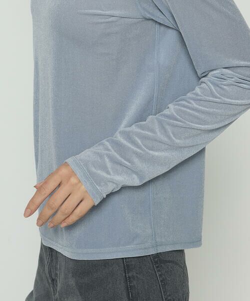 COMME CA PLATINUM / コムサ・プラチナ カットソー | シアーベロア ラウンドネックプルオーバー | 詳細14