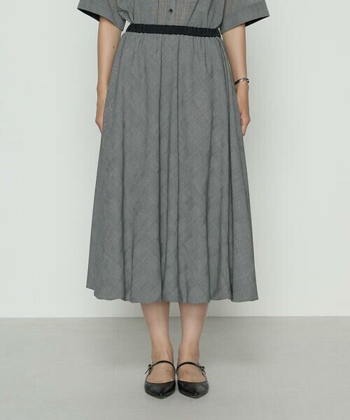 COMME CA PLATINUM / コムサ・プラチナ ロング・マキシ丈スカート | シアーグレンチェック バルーンスカート | 詳細3