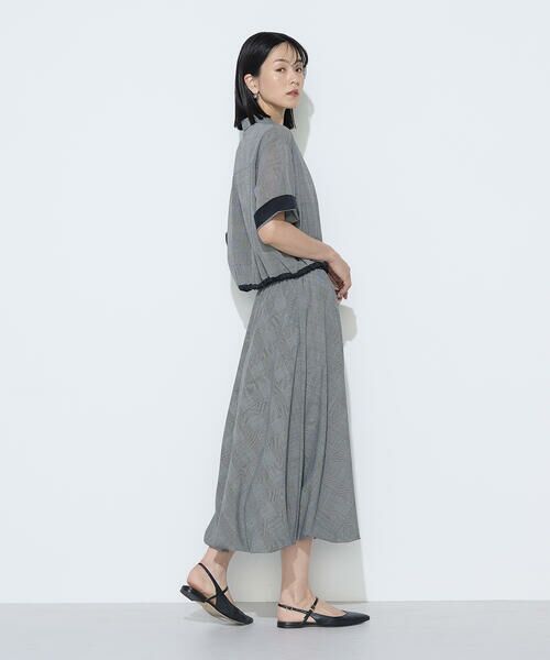 COMME CA PLATINUM / コムサ・プラチナ シャツ・ブラウス | シアーグレンチェック ブラウジングヘムシャツ | 詳細14