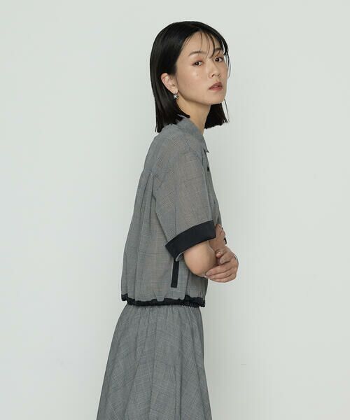 COMME CA PLATINUM / コムサ・プラチナ シャツ・ブラウス | シアーグレンチェック ブラウジングヘムシャツ | 詳細2